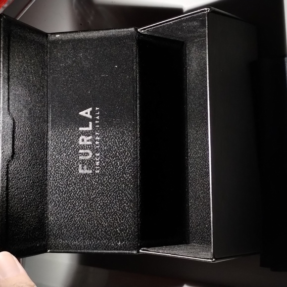 Furla Italy Sunglass Hard Case & cloth black logo nwot - Picture 2 of 11